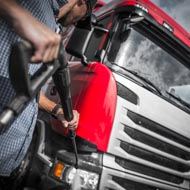 Image of a worker fixing the truck, Auto Aid Collision, Auto Body Shop Simi Valley